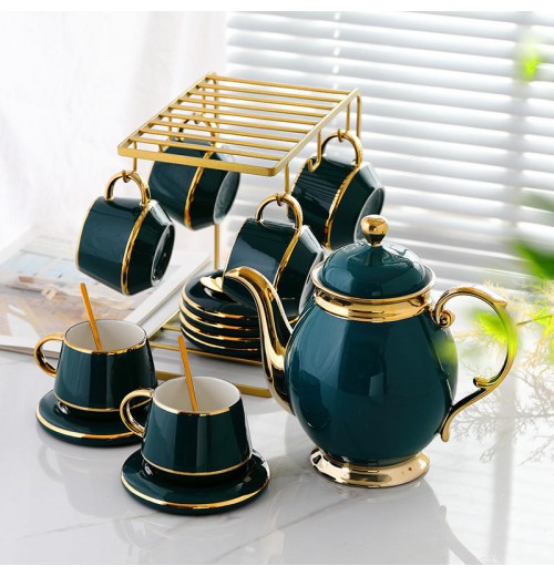 European Light Luxury Gold Coffee Cup Set Ceramic Household Tea Set with Cup Holder Luxury Gold Edge Coffee Cup and Plate Set European Light Luxury Gold Coffee Cup Set Ceramic Household Tea Set with Cup Holder Luxury Gold Edge Coffee Cup and Plate Set