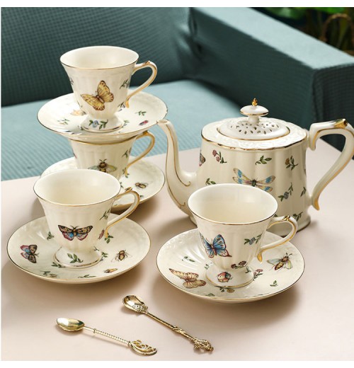 Personality design ceramic tea cup set vintage porcelain teapot luxury turkish ceramic tea set for afternoon Personality design ceramic tea cup set vintage porcelain teapot luxury turkish ceramic tea set for afternoon