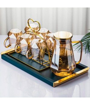 1.5 Liter 2000ml Tea Set Luxury for Coffee and Tea Creative Diamond Glass Water Pot Jug