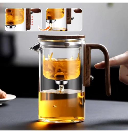 Large Capacity 600ml High Borosilicate Glass Teapot PVC Handle Magical Heat Resistant Water Separation Inner Coffee Tea Set Large Capacity 600ml High Borosilicate Glass Teapot PVC Handle Magical Heat Resistant Water Separation Inner Coffee Tea Set