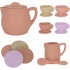 Silicone Tea Party Set for Toddlers, Tea Pot Cups Pretend Party Play Toy, Cute Boutique Silicone Tea Set Kids, Tea Party Set Toy