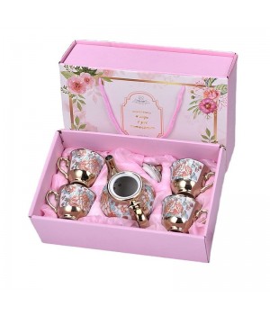 Coffee Cup Set European Vintage Tea Cup Tea Kettle Saucer Setgift Box Ceramic Tea Set Delicate Bone China Europe Sustainable